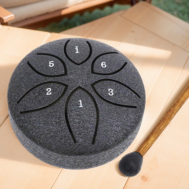 Tambor Handpan de 3 pulgadas y 6 notas con mazo de tambor instrumento de tambor de lluvia