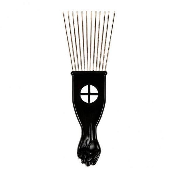 2xNew Black Pocket Afro Hair Lifting Pik Pick Detangle Peluca Peine Dientes Anchos A 2 piezas