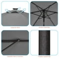 thumbnail image 3 of Sonerlic 7.5ft LED Patio Outdoor Shade Table Umbrella w/ Steel Frame for Yard,Garden,Park,Poolside and Deck,Gray, 3 of 7