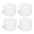 thumbnail image 4 of 4Pcs Glass Cup Northern European Style Relief Breakfast Mug Retro Handle Transparent Water Milk Latte Tea Cup 4Pcs Wave Point Style, 4 of 22