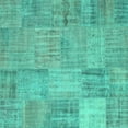 thumbnail image 1 of Ahgly Company Indoor Square Patchwork Turquoise Blue Transitional Area Rugs, 4' Square, 1 of 4