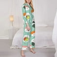 thumbnail image 4 of Kll Kawaii Sushi Print Women'S Long Sleeve Pajamas With Pants Sleepwear Loungewear 2 Set-X-Large, 4 of 9