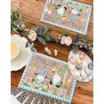 thumbnail image 4 of Easter Placemats Set of 6, Easter Eggs Bunny Gnome Wood Grain Placemat for Dining Table Decorations, Blue Check Plaid Place Mats, Spring Table Mats for Kitchen Dinner Seasonal Holiday Party Decor, 4 of 6