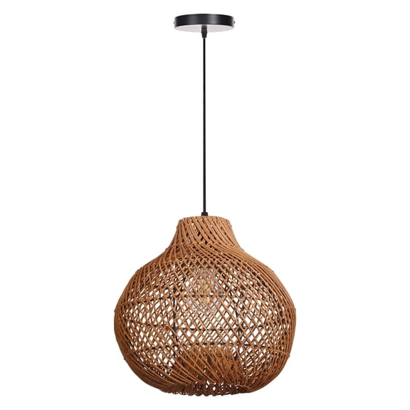 Hollymoon Rattan Pendant Light,Farmhouse Natural Raindrop Basket Ceiling Light for Dining Room Kitchen Island Bedroom Living Room