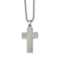 thumbnail image 1 of Collier Croix Laser Poli en Acier Inoxydable 22 Po, 1 of 3