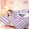 thumbnail image 4 of Manfei Christmas Tree 7-Piece Twin Bedding,Cartoon Bowknot Striped Bedding Comforter Set,Purple White,Christmas Reversible, 4 of 6