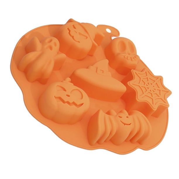 Inteprter Halloween Calabaza Molde de silicona DIY 6 Cavidad Pastel Decoración Chocolate Galleta Molde Herramienta para hornear Herramientas y accesorios para hornear calabaza redonda