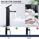 thumbnail image 4 of Grifo de baño mezclador de lavabo alto negro para lavabo grifo de lavabo con mango cuadrado diseño moderno, 4 of 5