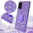 thumbnail image 3 of For Samsung Galaxy A51 5G Ring Kickstand Cute Glitter Protective Phone Case Cover - Purple, 3 of 5