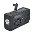 thumbnail image 2 of Radio de emergencia,Radio de manivela solar Radio de emergencia portátil,AM FM NOAA Radio meteorológica Linterna Banco de energía,Alarma Camping al aire libre Senderismo Pesca Negro, 2 of 8