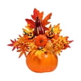 thumbnail image 3 of Adorno de hojas de arce y calabazas de Halloween para mesa de comedor, centro de mesa, decoración creativa de escritorio para cafetería, accesorio de Estilo F, 3 of 8