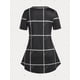 thumbnail image 2 of Camiseta en Talla Extra con Estampado de Cuadricula Rosegal Camisetas tallas grandes, 2 of 5