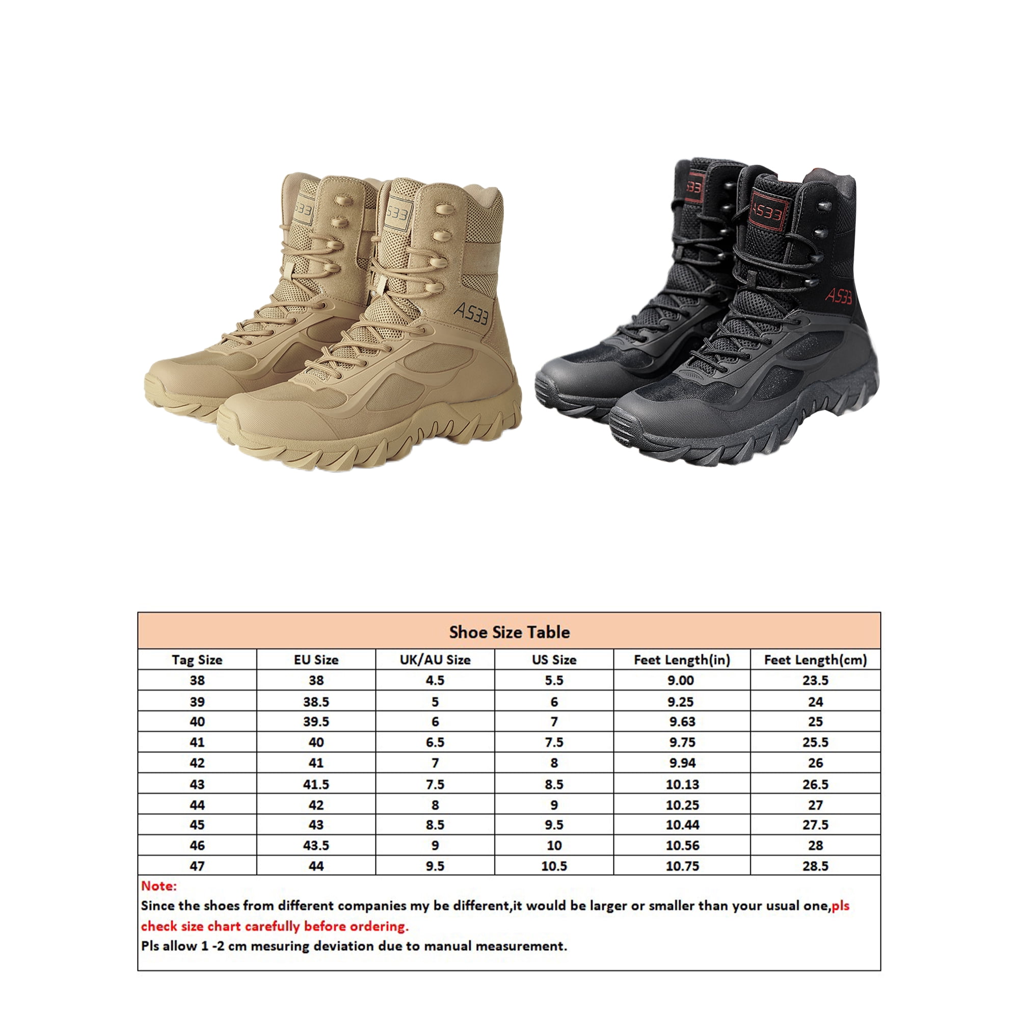 Woobling Mens Comfortable Military Tactical Boot Jungle Lightweight High Top Army Combat Boots Outdoor Shoe Black 7.5 Walmart