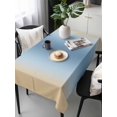 thumbnail image 6 of Blue Yellow Ombre Table Cloth, Waterproof Tablecloth for Rectangle Tables, Farmhouse Modern Gradient Art Reusable Washable Fabric Table Cover for Restaurant Kitchen Dining Tables 54"x108", 6 of 9