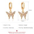 thumbnail image 4 of Women Earrings Fashion Rhinestone Small Butterfly Dangle Earrings Hoop Earrings, 4 of 10
