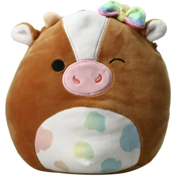 Squishmallows Stuffed Animals & Plush Toys, Griella The Cow Winking, 7.5"