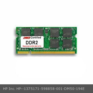 598858-001 Presario CQ40-705TU 2GB eRam Memory 200 Pin DDR2-800 PC2-6400 256x64 CL6 1.8V SODIMM DMS Data Memory Systems Replacement for HP Inc DMS 