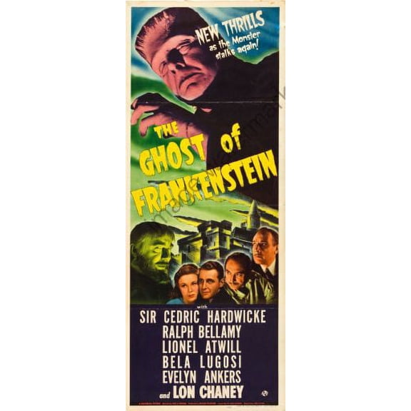 Ab posters Ghost Of Frankenstein Movie poster Insert Color Category: Multi, Unframed, Ages: Adults, Rectangle