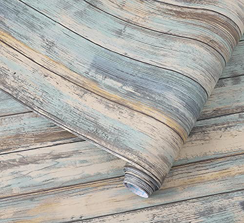 Arthome Blue Rustic Wood Paper 17''x120'' Self-Adhesive Removable Wood Peel  and Stick Wallpaper Vinyl Decorative Wood Plank Film Vintage Wall Covering  for Furniture Easy to Clean Wooden Grain Paper - Walmart.com