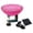 Pink, variant on Solar Railing Mounted Bird Bath, Bubbler Feeder Water Fountain, Metal Outdoor Bird Tub, Durable Garden Decor for Patio Lawn Yard Bird Feeding Use