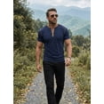 thumbnail image 2 of Mens Henley Shirts Short Sleeve Cotton Blend Slim Fit T-Shirts Breathable Moisture Wicking Athletic Casual Workout Tee, 2 of 9