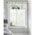 thumbnail image 3 of Rdsfhsp Spring Valance for Windows Kitchen Short Curtain Panels Farm Truck Daisy Flower Rod Pocket Valance Curtains Window Treatment Drapes for Living Room Bedroom Bathroom Decor, 3 of 5