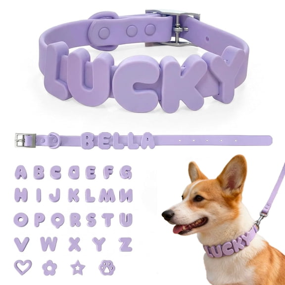 WAAYEE Waterproof Dog Collar | 30 DIY Alphabet Charms for All Sized Dogs