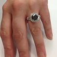 thumbnail image 4 of Pompeii 4ct Black Treated Diamond Cushion Vintage Engagement Ring 14K White Gold, 4 of 4