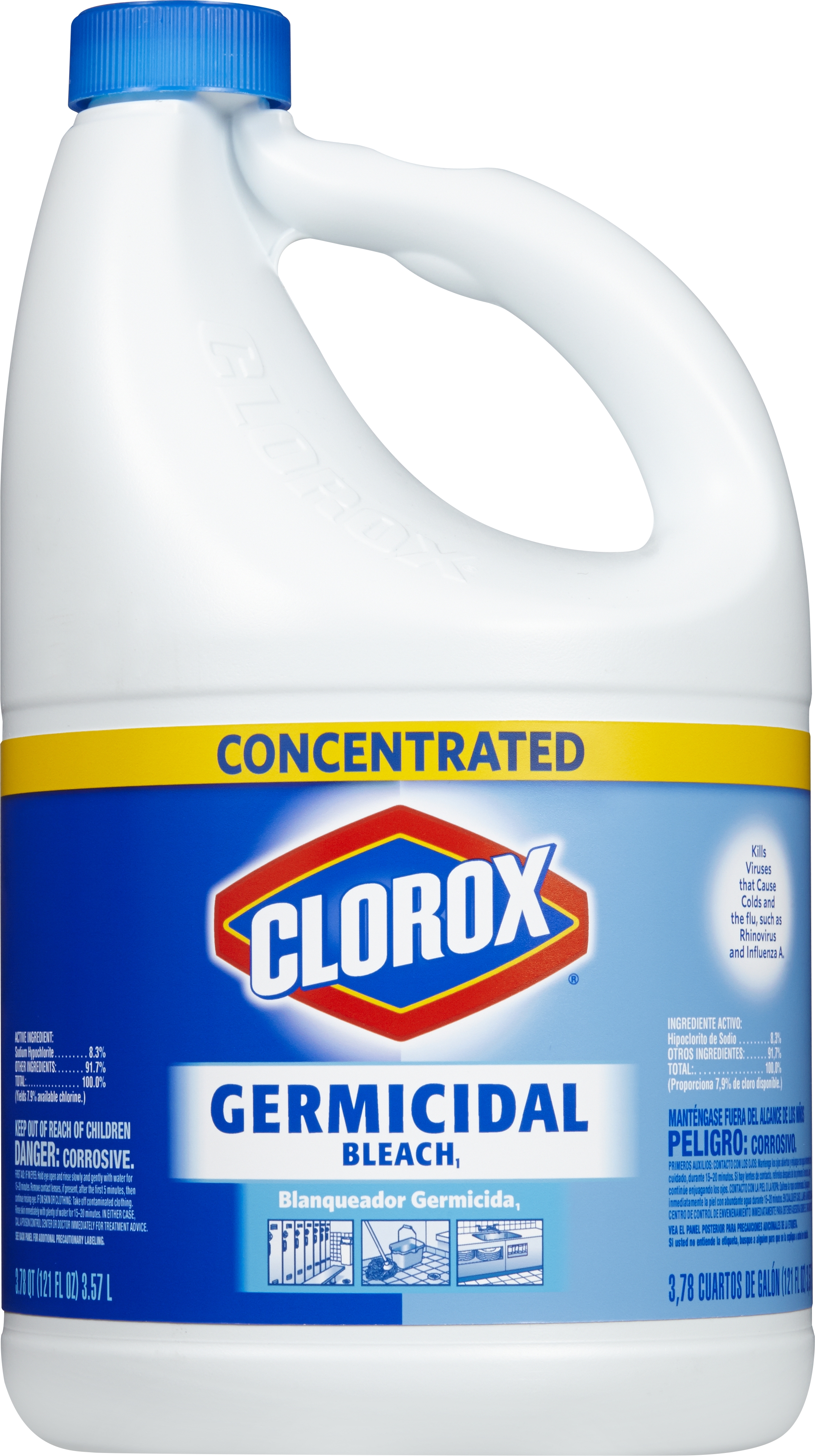 Clorox Concentrated Germicidal Bleach for Cleaning, 121 Ounces