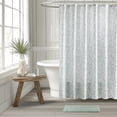 thumbnail image 4 of Mainstays 16-Piece Green Leaf Shower Curtain Bathroom Set - Fabric Curtain with Rug, Hooks, Soap Dispenser & Tray, 4 of 16