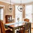 thumbnail image 3 of UHG 4-Light Orb Chandelier, Rustic Farmhouse Candle Flush Mount Ceiling Light Fixture, Handmade Wood Pendant Lighting for Dining&Living Room Bedroom Hallway Kitchen Island Foyer Closet, 3 of 6