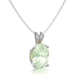 thumbnail image 2 of SuperJeweler 3/4 Carat Oval Shape Green Amethyst Necklace In Sterling Silver, 18 Inches For Women, 2 of 5