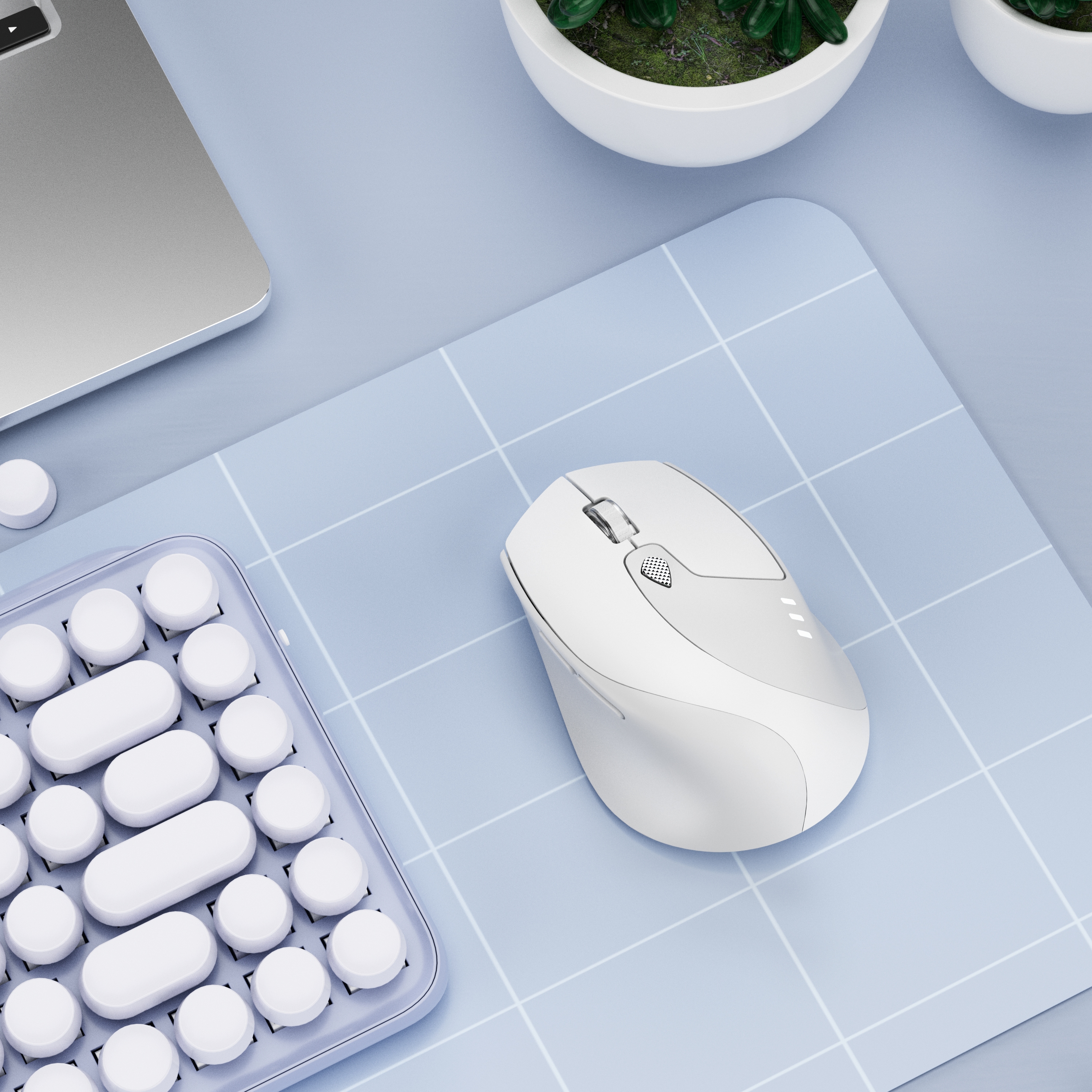 TENMOS Bluetooth Rechargeable Wireless Mouse, White photo 8
