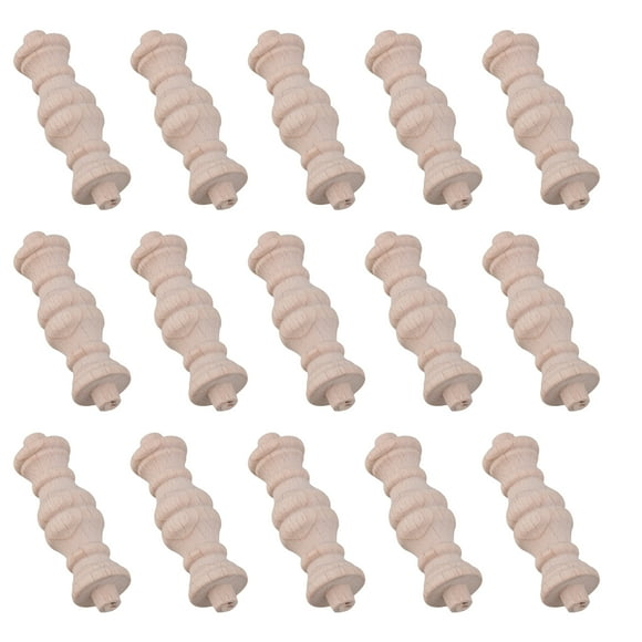 Unpainted Wood Baluster Spindles for DIY Home Decoration 2.36"x0.71" Pack of 15