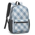 thumbnail image 2 of Blue and White Checkered Pattern 17" School Backpacks for Teens,Waterproof Oxford Fabric,S-Shape Padded Straps for School,Travel,Hiking,Camping, 2 of 6