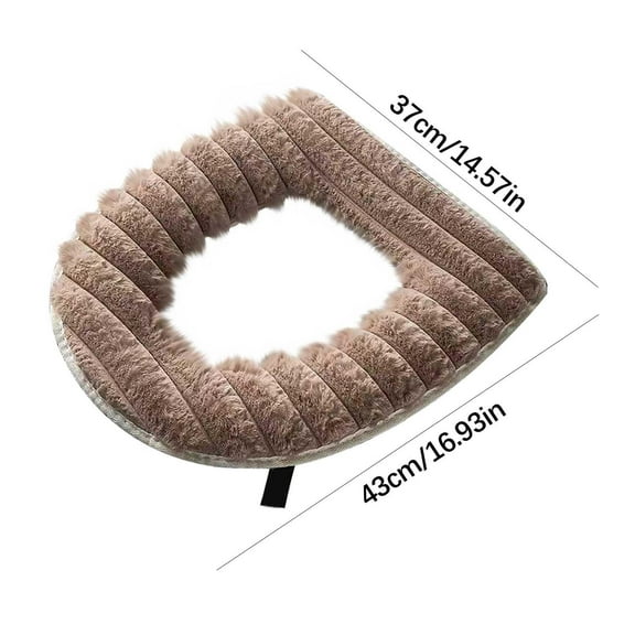 Winter Toilet Seat Cover with Zipper | Soft Velvet Fleece Toilet Pad | Thickened Warm Toilet Seat for Cold Weather | Universal Fit for Standard Toilets | 1-Pack