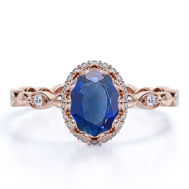 JeenMata Anillo de Compromiso Bohemio de Moissanita de Corte Redondo de 0,50 Quilates Anillo de Promesa de Moissanita Vintage: Oro Negro de 18 K sobre Plata