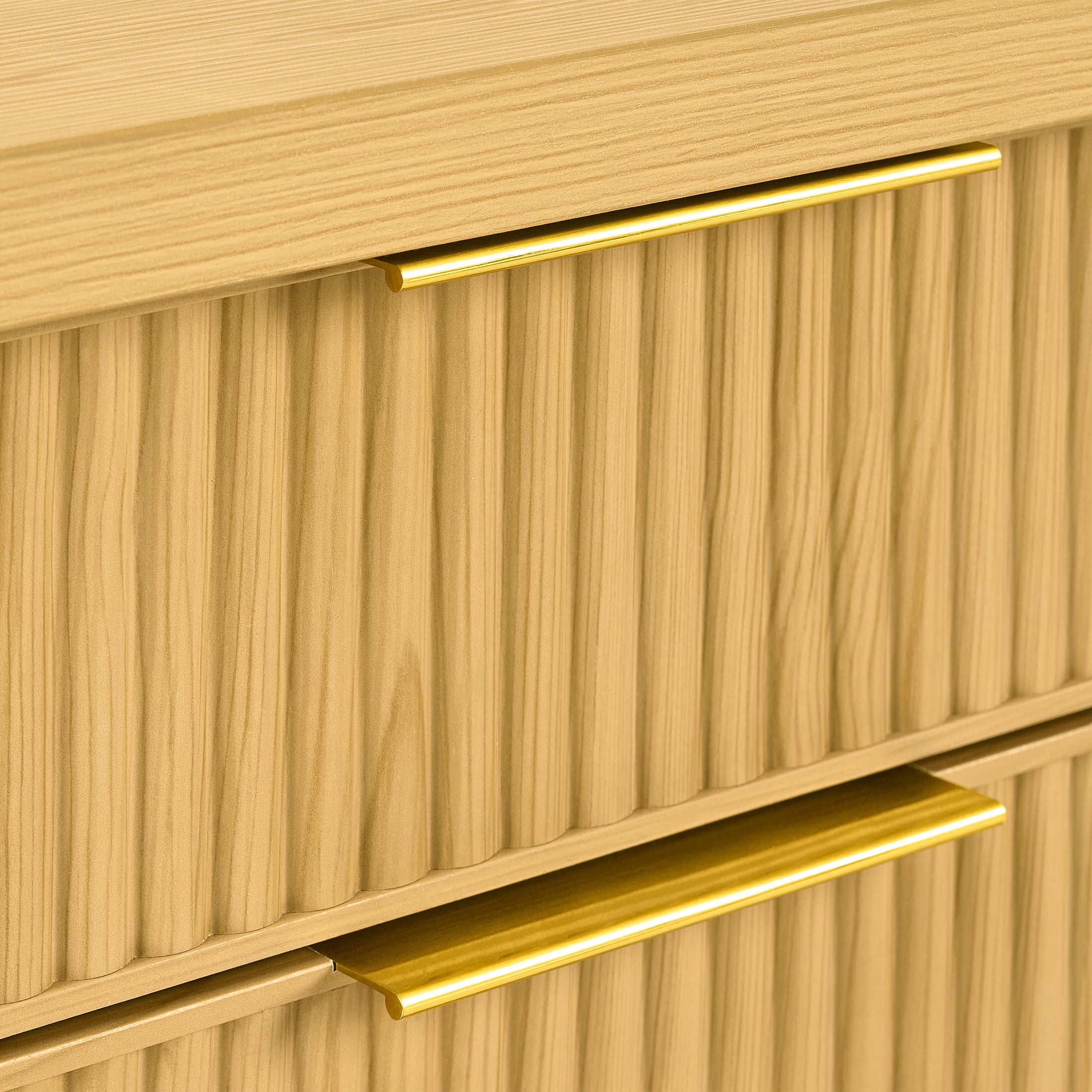 Better Homes & Gardens Lillian Fluted L-Shape Desk, Natural Pine Finish