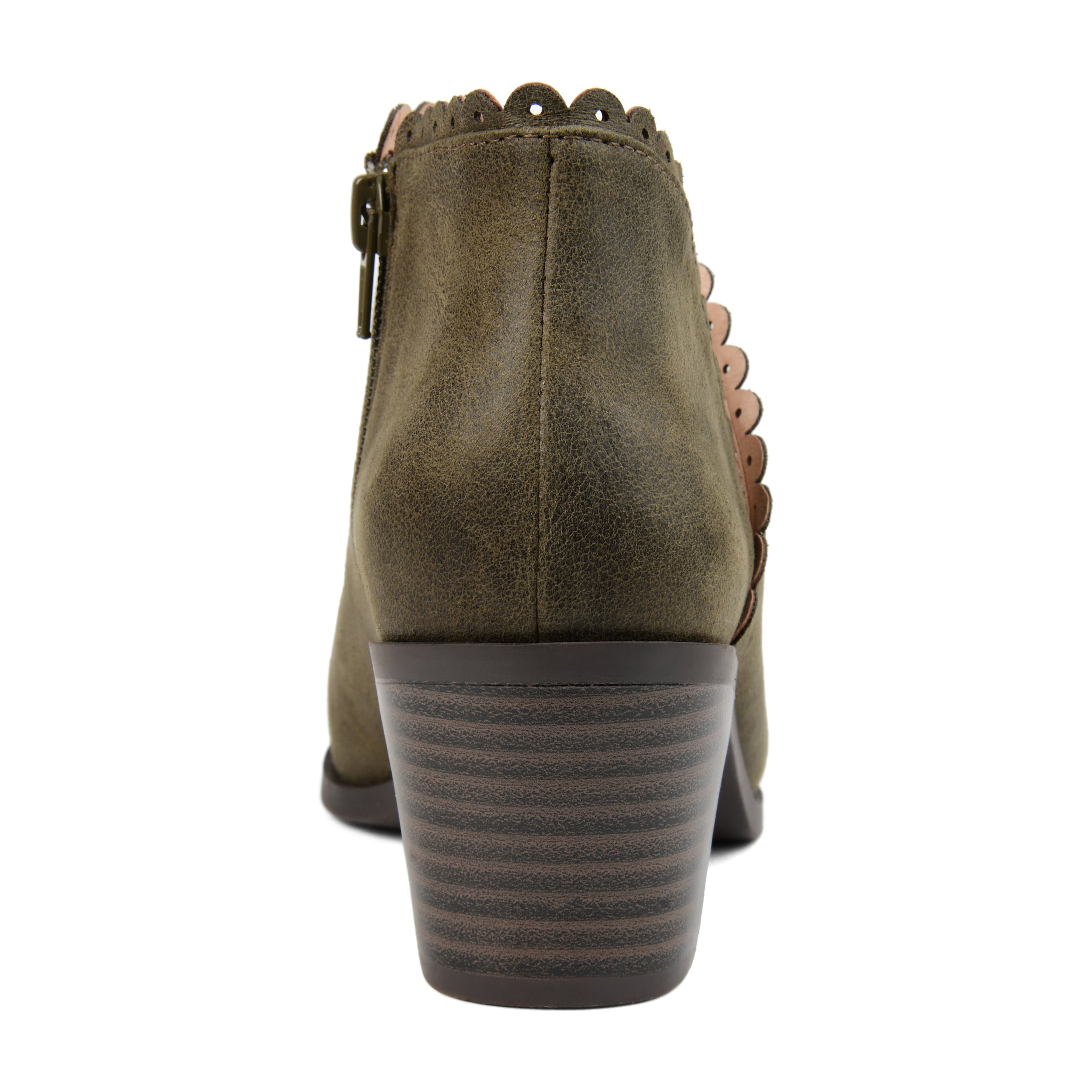 Journee Womens Tessa Inside Zip Stacked Heel Booties