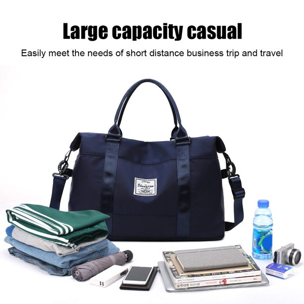 Bolsa De Gimnasio Bolsa impermeable Oxford Duffle Bag de gran capacidad para mujer (azul marino)
