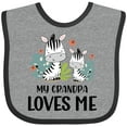 thumbnail image 3 of Inktastic Zebra My Grandpa Loves Me Boys or Girls Baby Bib, 3 of 4