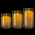 thumbnail image 5 of Glass Battery Operated LED Flameless Candles with Remote and Timer, Real Wax Candles Warm Color Flickering Light for Festival Wedding Home Party Decor(Pack of 3)-Gray, 5 of 9