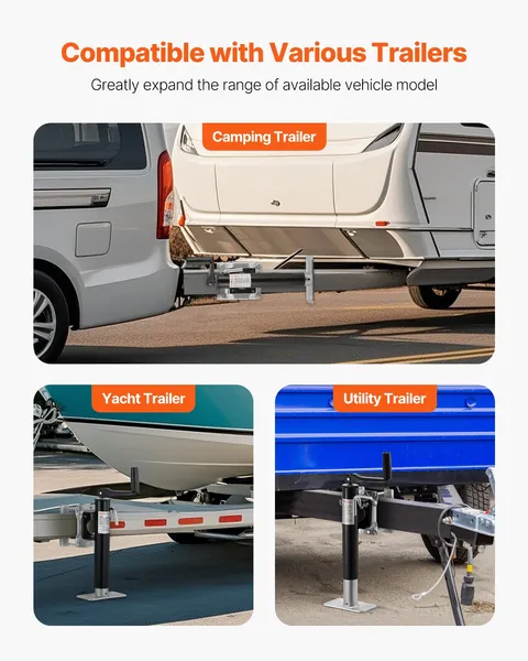 Heavy Duty 2000 lbs Swivel Trailer Jack with 10" Lift and Handle for RV,Horse,Utility,and Yacht Trailers-Bolt-On Design for Easy Installation