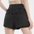 thumbnail image 3 of Pantalones cortos para correr de talle alto para mujer, pantalones cortos deportivos de secado rápido con bolsillos con cremallera y forro de malla, 3 of 6