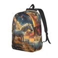 thumbnail image 1 of Disketp Starry Sky White Horse Mochila de Lona Estampada, Mochila Escolar de Viaje Ligera para Estudiantes y Portátil-Small, 1 of 5