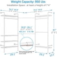 thumbnail image 2 of Timate L3 L Shape Garment Rack Heavy Duty Clothes Rack for Hanging Clothes, Expandable  Pipe Wall Mounted Clothing Rack, Adjustable Corner Closet Wardrobe Closet Kit Closet Systems, White, 2 of 13