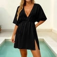 thumbnail image 4 of XiYing Robes d'Été pour Femmes, Robe de Plage Décontractée Ample pour Femmes, Design Fluide à Taille à Manches Courtes avec Lien au Dos, Couvre-Bikini de Vacances, S-TTG,, 4 of 7
