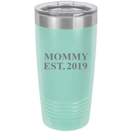 Mommy Established EST. 2019 Stainless Steel Engraved Insulated Tumbler 20 Oz Travel Coffee Mug, (Best Insulated Tumbler 2019)