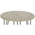 thumbnail image 5 of DecMode 18" x 22" Brown Wooden Accent Table with Black Metal Hairpin Legs, 1-Piece, 5 of 9