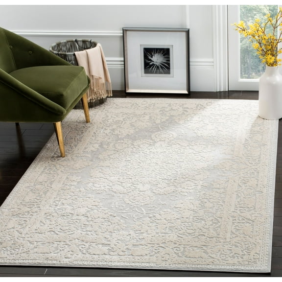 SAFAVIEH Reflection Sophia Traditional Area Rug, Light Grey/Cream, 5'1" x 7'6"